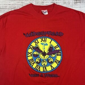 2000 Widespread Panic WSP Summer Tour T Shirt Sz XL Time To Fly Clock Skull Red